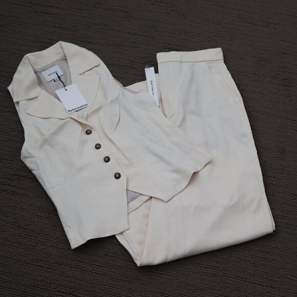 NWT REFORMATION Taryn Two Piece - Sugar Size 0 - Picture 5 of 12